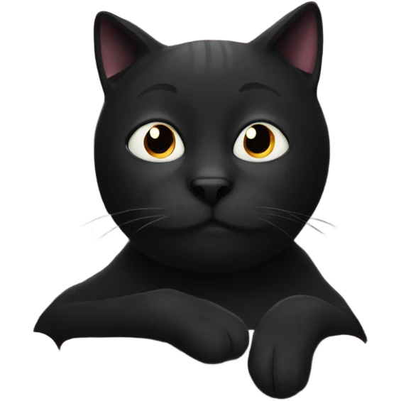 Black cat watching a movie  emoji