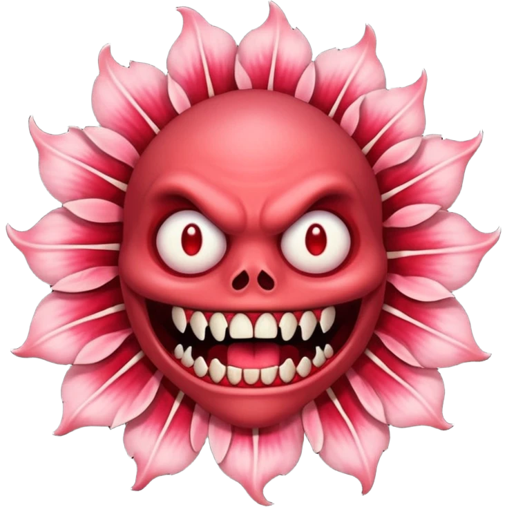 Monster from Stranger Things whose head is like a flower with blood emoji