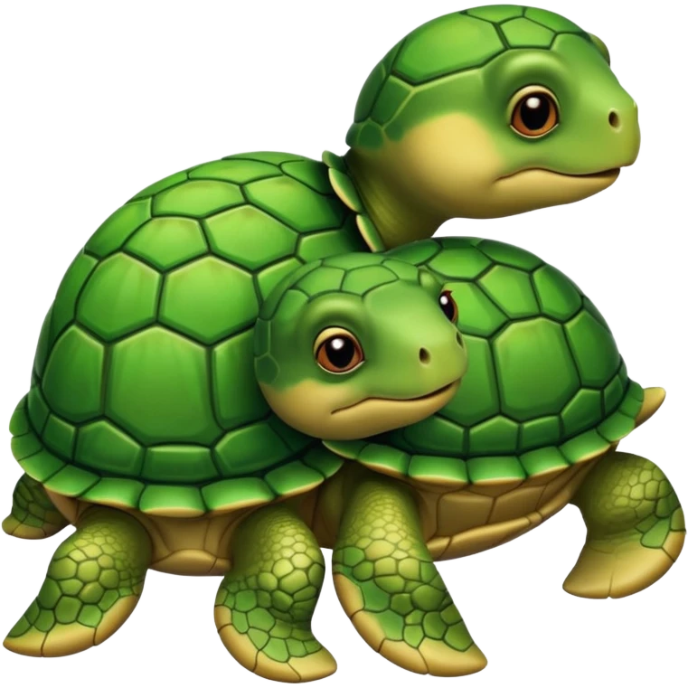 dwa przytulające się żółwiki emoji