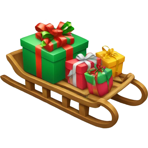 sled with christmas presents in emoji