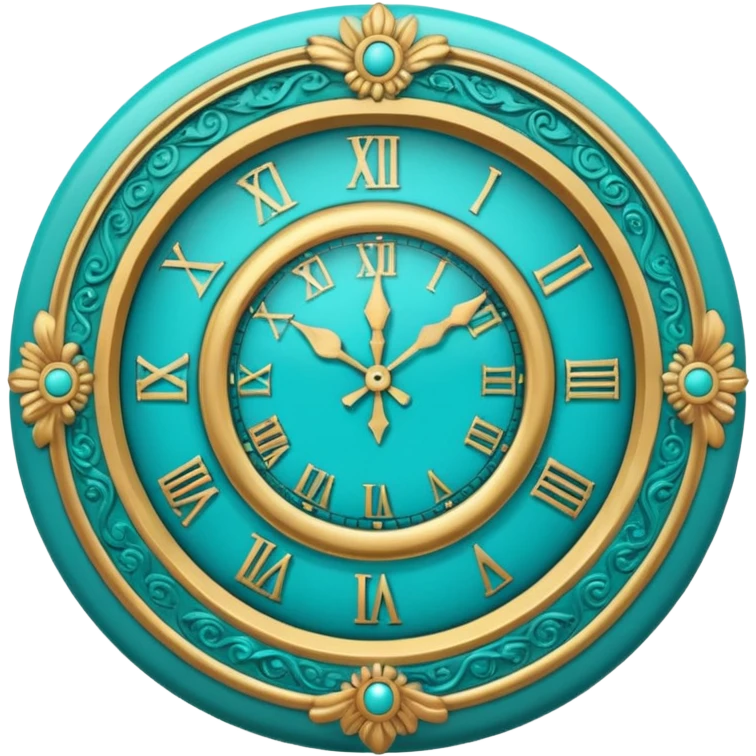 turquoise clock emoji