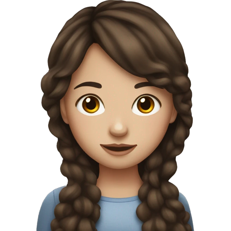 Brunette hair girl with red spots on skin emoji