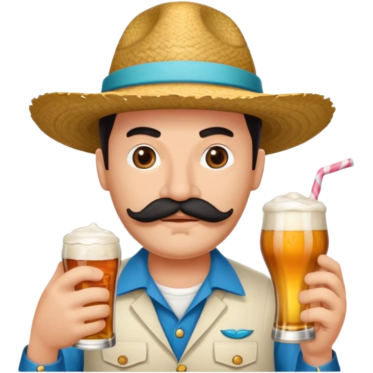 Genérame un camarón con tu tarro en mano de cerveza moderna, asomándose or un costado con cara de curiosidad  emoji
