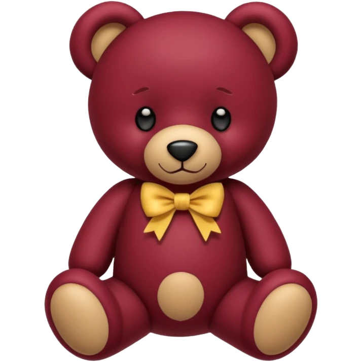 a burgundy teddy bear with a bow emoji