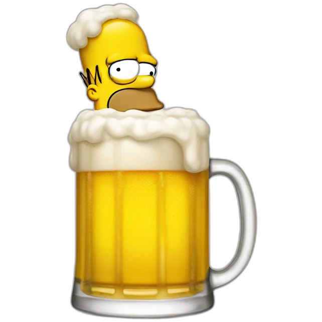 Homer Simpson drink a beer emoji