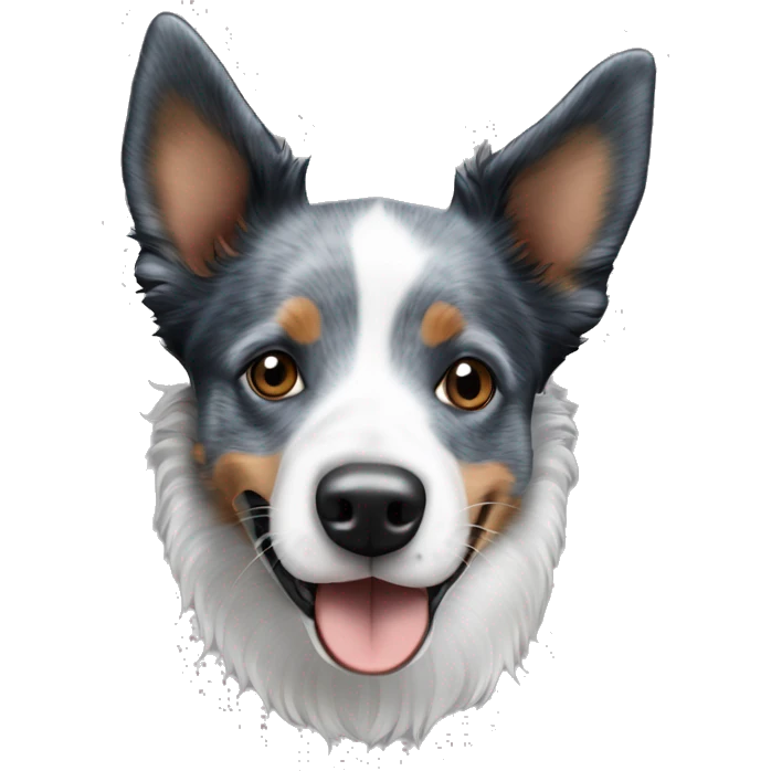 cachorro blue heeler misturado com border collie com manchinhas emoji