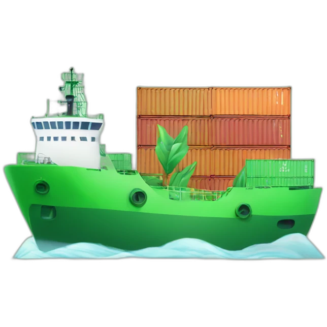 happy green ship with container emoji
