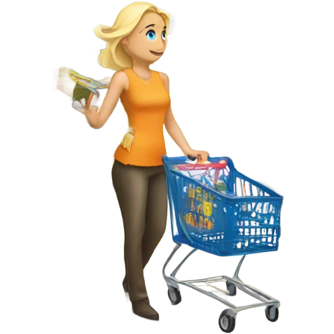 blonde grocery shopping emoji