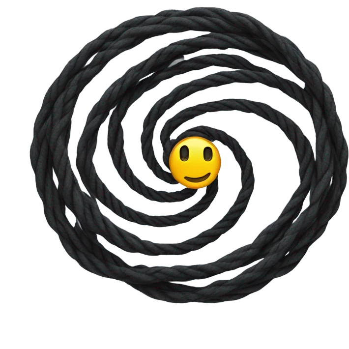 spinning rope, black, spiral emoji