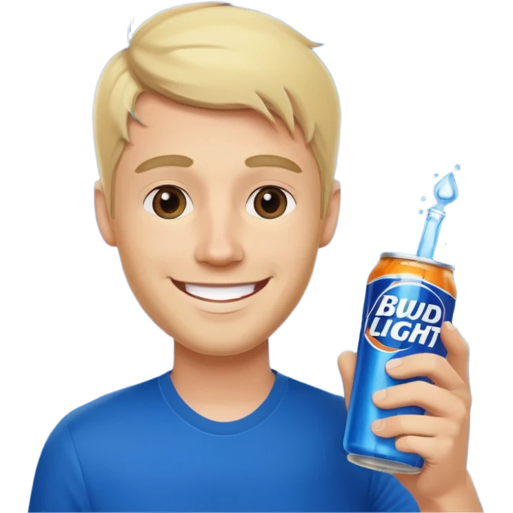 blonde guy holding bud light emoji