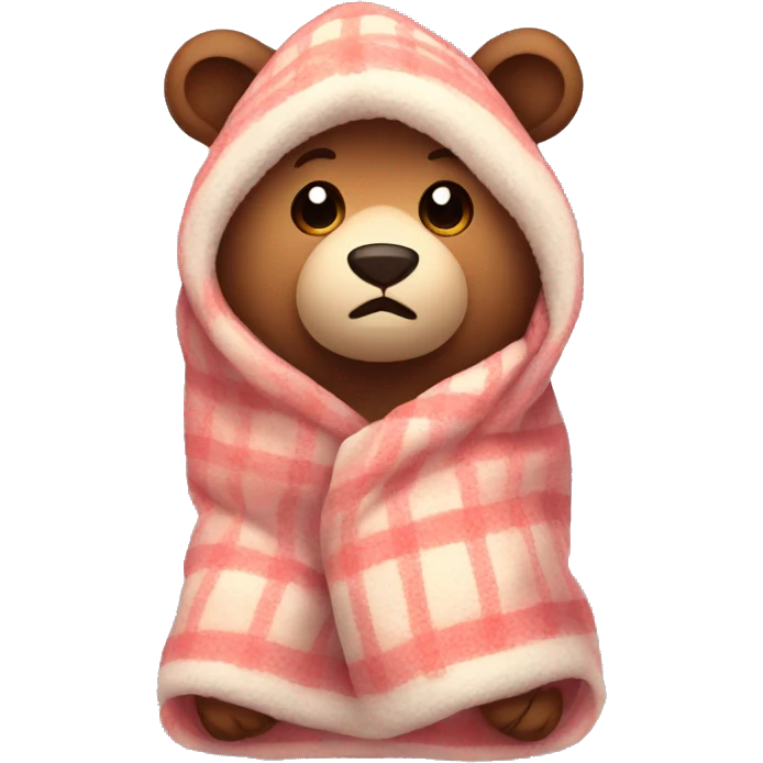 bear cozy in blanket emoji