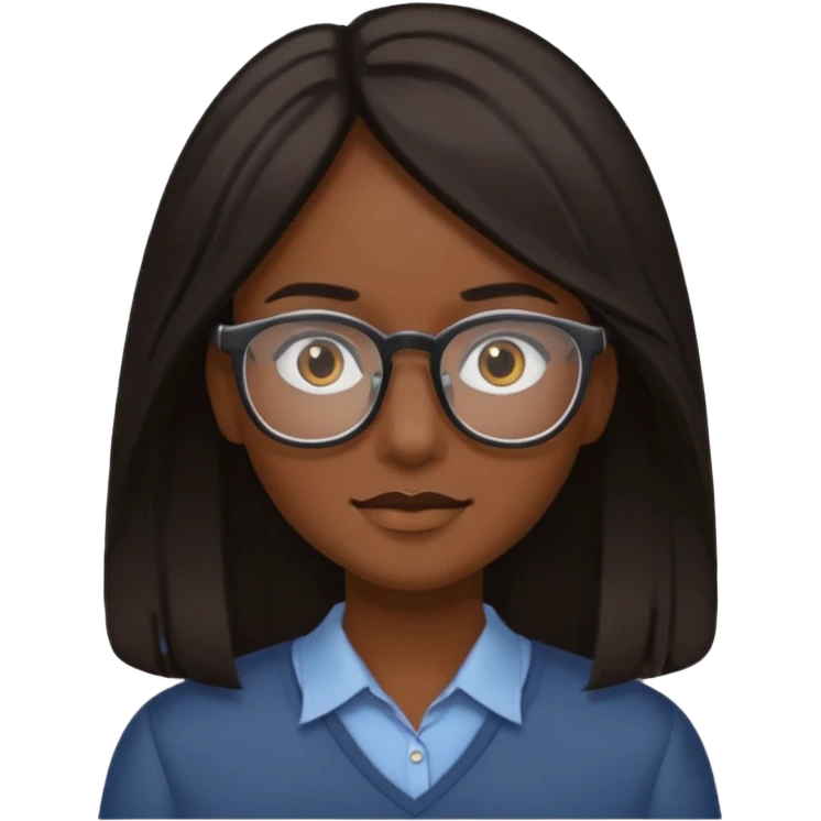 with long hair and darker with glasses emoji