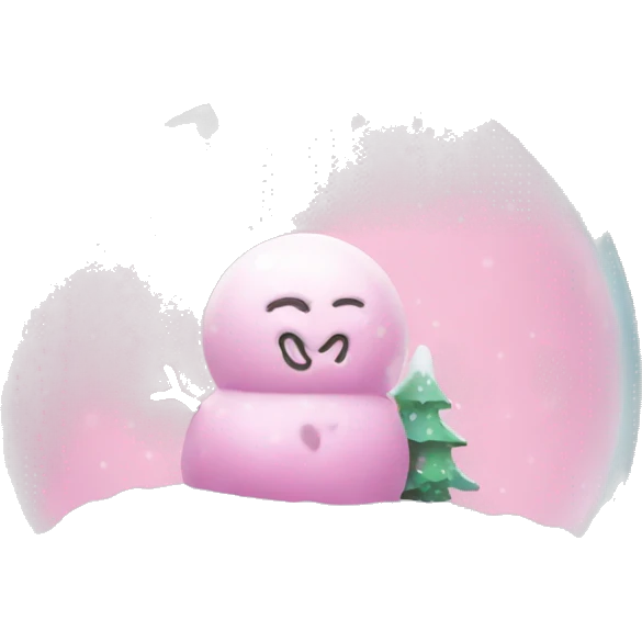 Pastel pink snow globe emoji