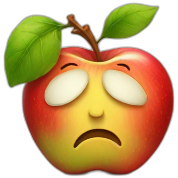 Sad apple emoji