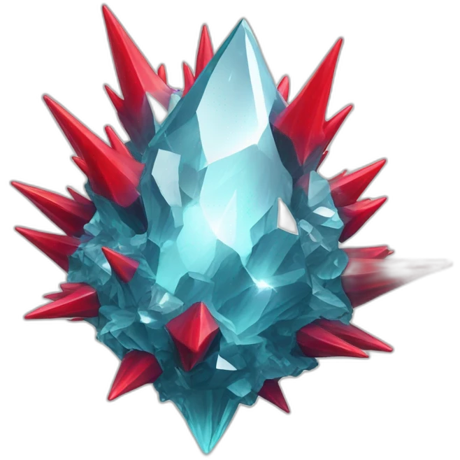 Crystal formation with spikes red emoji