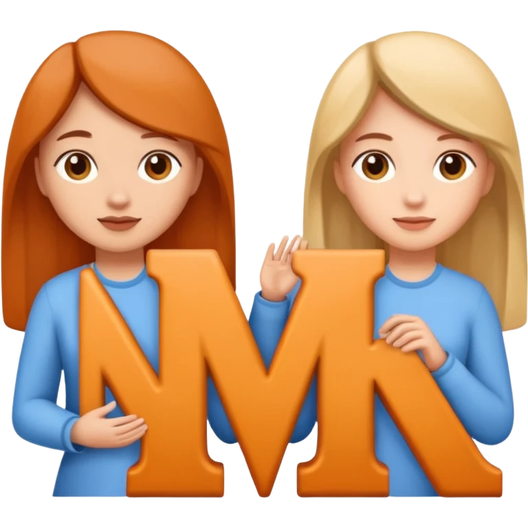 Create two letters, N and Y, in the shape of sisters.  emoji