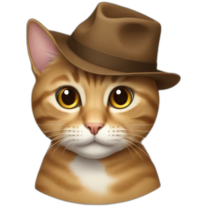 cat with a brown hat emoji
