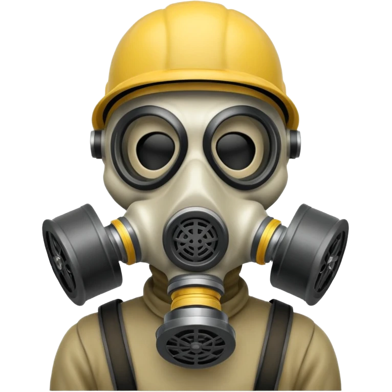 Skeleton wearing a gas mask emoji
