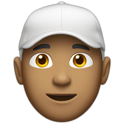 One skinted white color wearing cap emoji