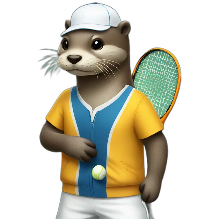 Otter in tennis uniform emoji
