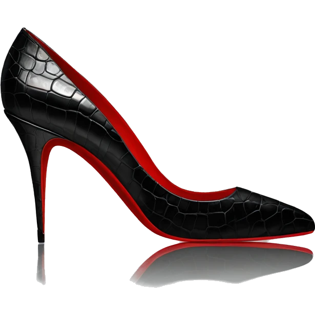 louboutin black crocodile stiletto emoji