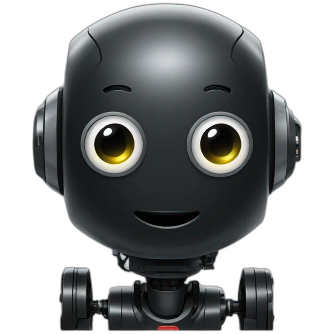 black collaborative robot emoji