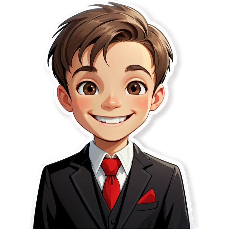 smiling boy in formal attire emoji