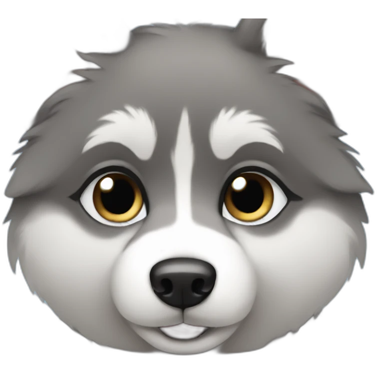 black grey pomsky blue eyes emoji