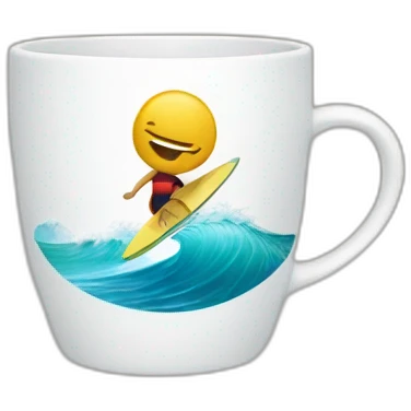 a surfer wearing cup emoji