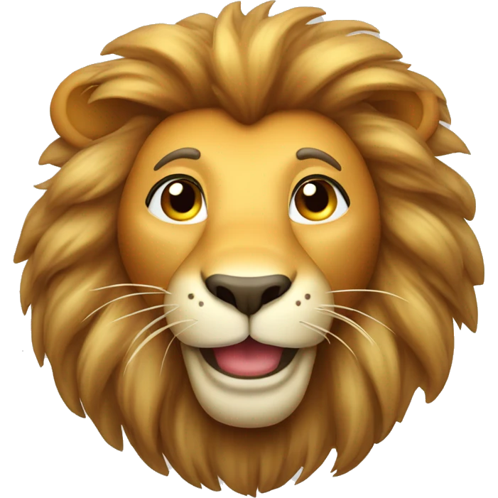 happy friendly smiling lion with large mane emoji