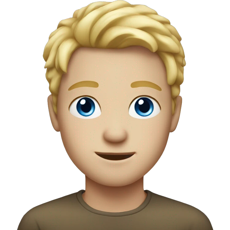 Blonde boy with freckles and blue eyes emoji