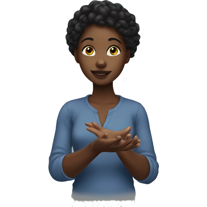 Black girl with hand out emoji