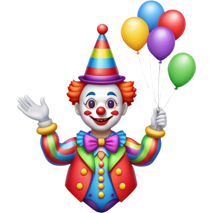 bright clown with balloons emoji