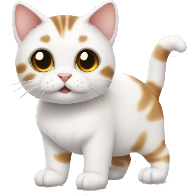 Tabby-white cat little chonky emoji