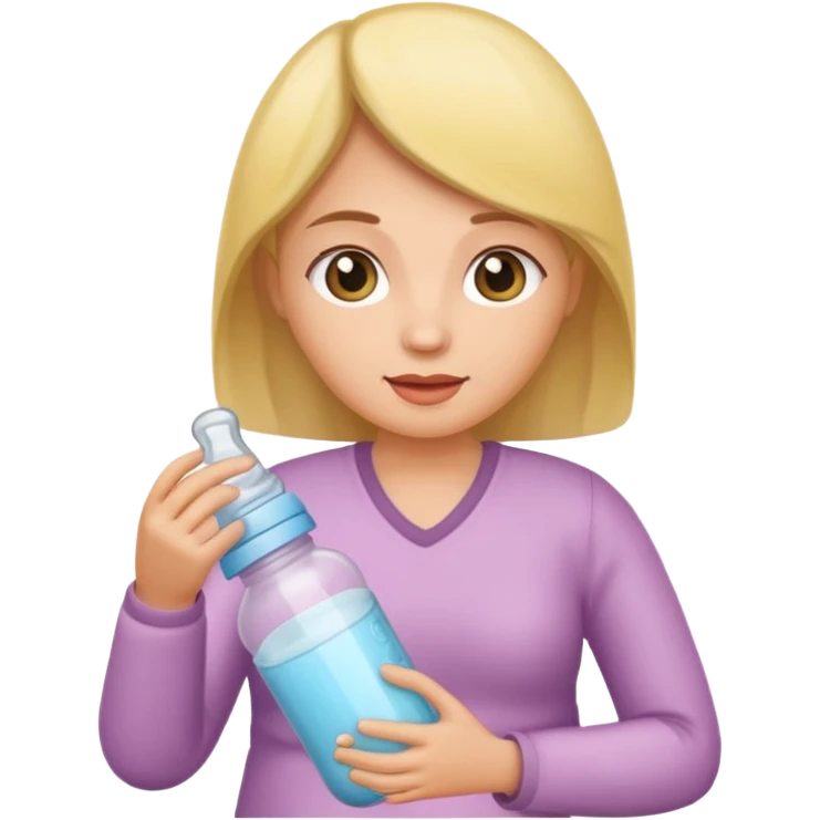 woman with baby bottle emoji