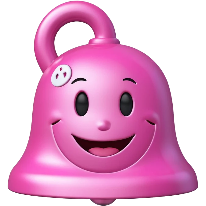 pink call bell with smiley face on it emoji