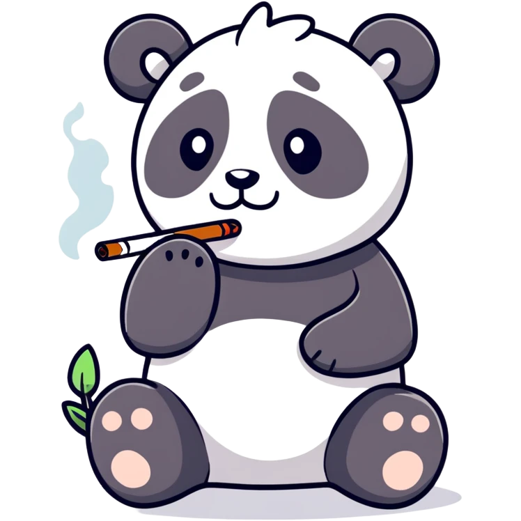 Panda smoking  emoji