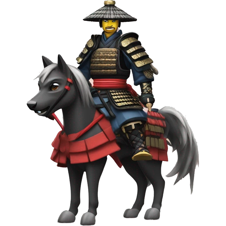 shogun samurai on wild wolf emoji