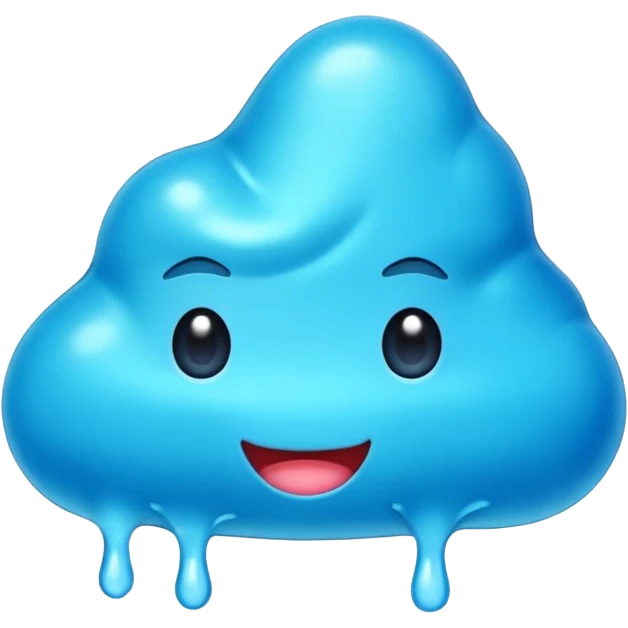 slime con forma irregular y que tiene muchos tonos de azul emoji