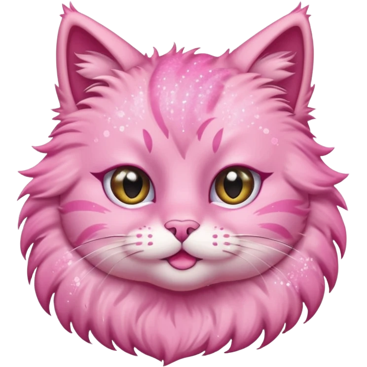 pink cat with glitter winking its right eye emoji