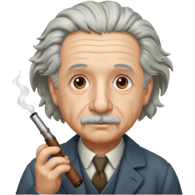 Albert Einstein holding emoji