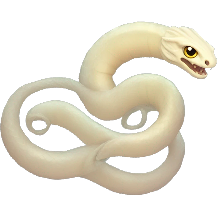 A small, pale, ethereal serpent with a delicate, almost translucent body, coiled around the socket of Messmer's eye, with a subtle, shimmering glow emoji