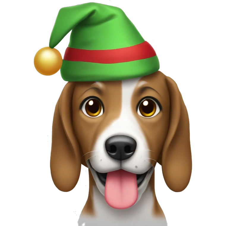 perro con gorro navideño  emoji