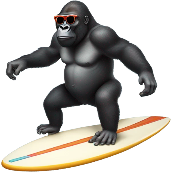 Gorilla with sunglasses on a surfboard  emoji