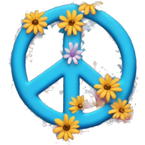 Hippie peace sign flowers  emoji