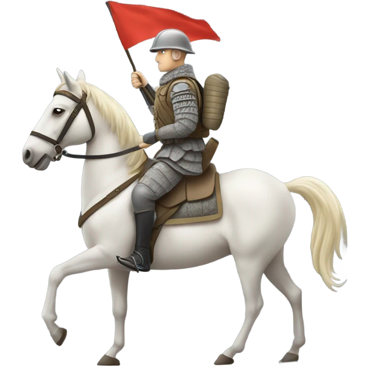A soldier riding a horse into battle ￼ emoji