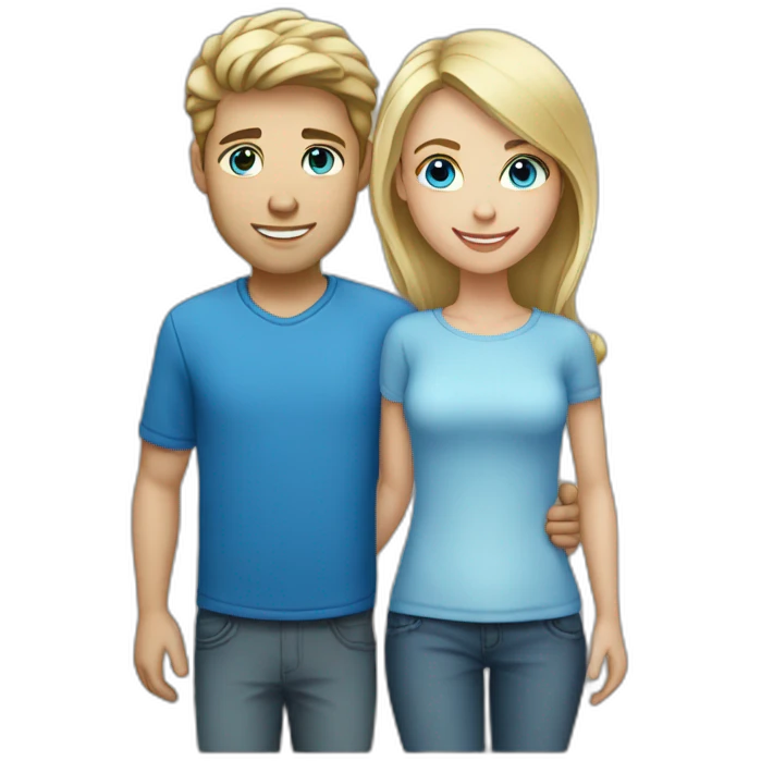 blonde-guy-with-blue-eyes-and-brunnette-haired-girl emoji