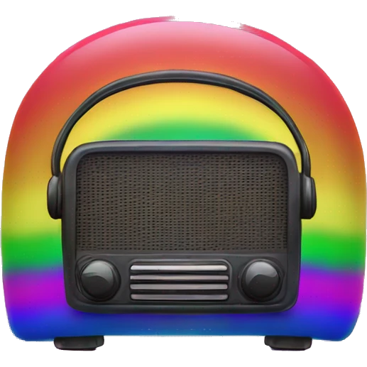 neon rainbow sparkle radio emoji