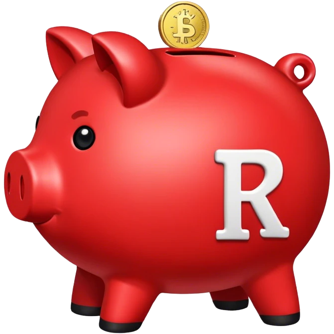 red piggybank with 'KR' on the coin emoji