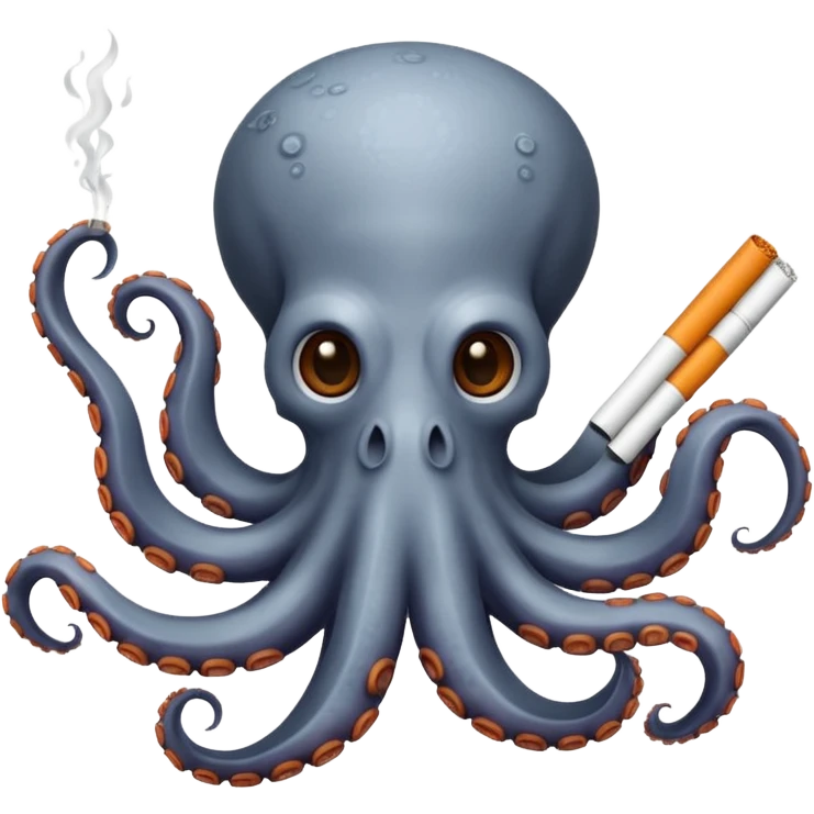 Octopus holding eight cigarettes emoji